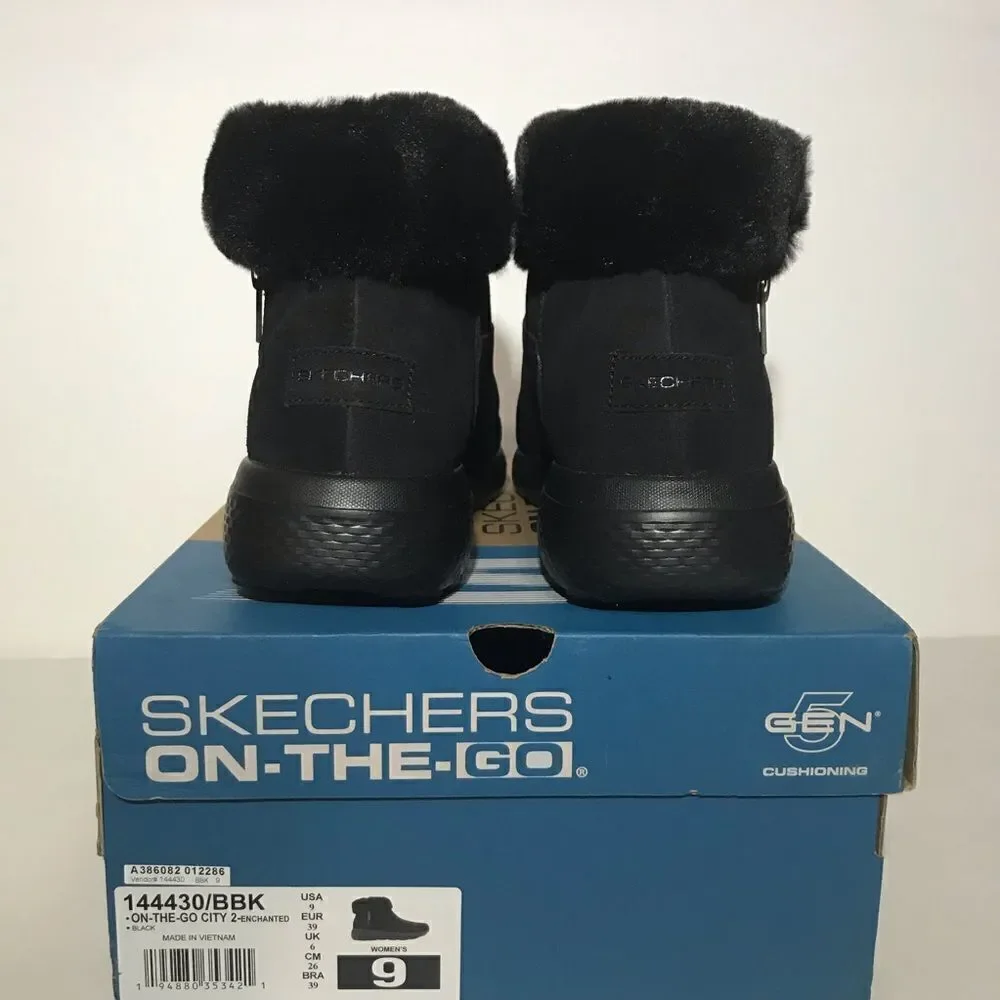 Skechers On-The-Go Enchanted Faux Fur Ankle Boots